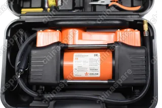 Компрессор подкачки колес автомобильный двухпоршневой X5 «Airline» с комплектом инструмента (отвертки, ремкомплект бескамерных шин, нож, плоcкогубцы)