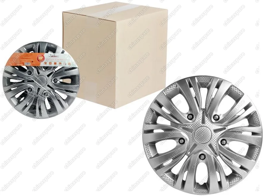 Колпаки колесные 13 дюймов Лион серебристый, карбон