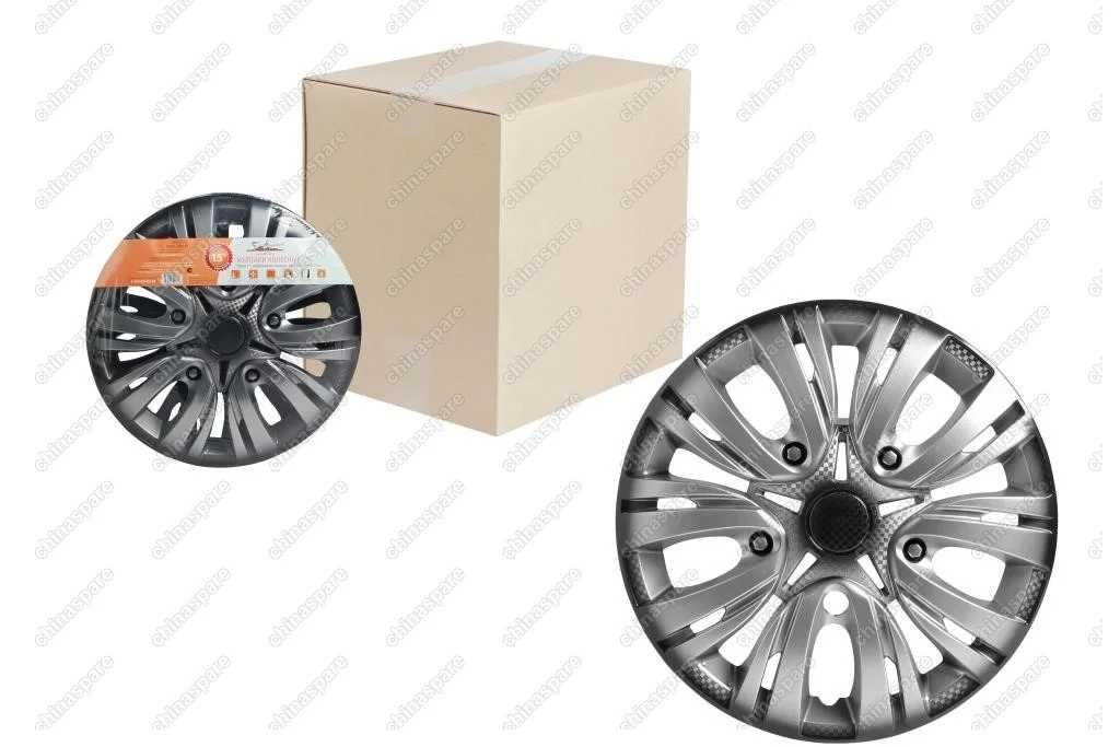 Колпаки колесные 13 дюймов Лион +, серебристо-черный, карбон