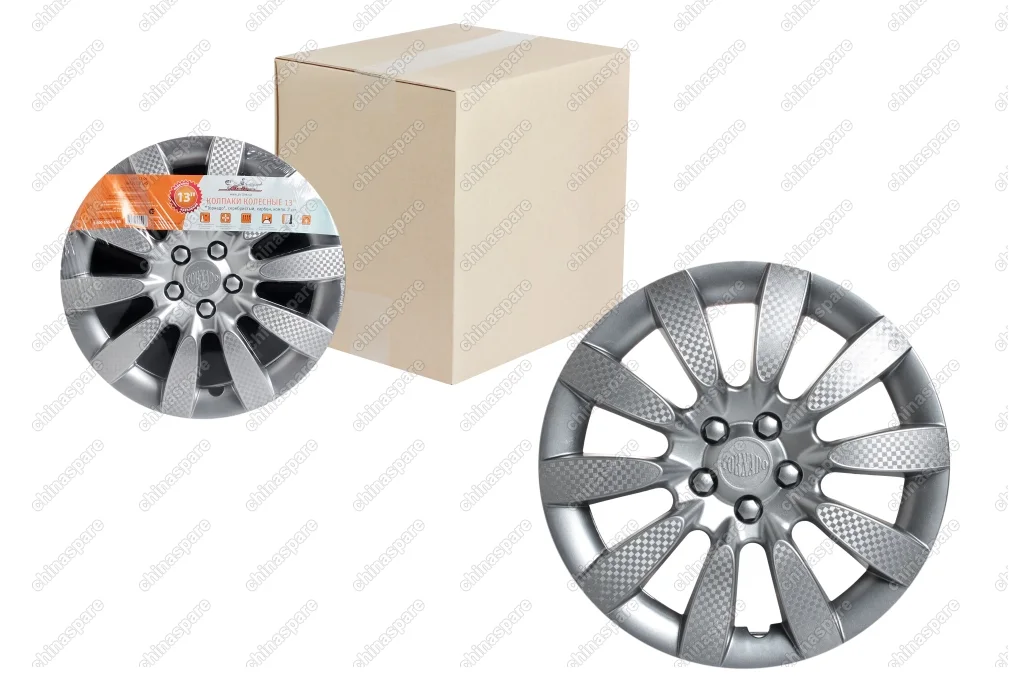 Колпаки колесные 13 дюймов Торнадо, серебристый, карбон