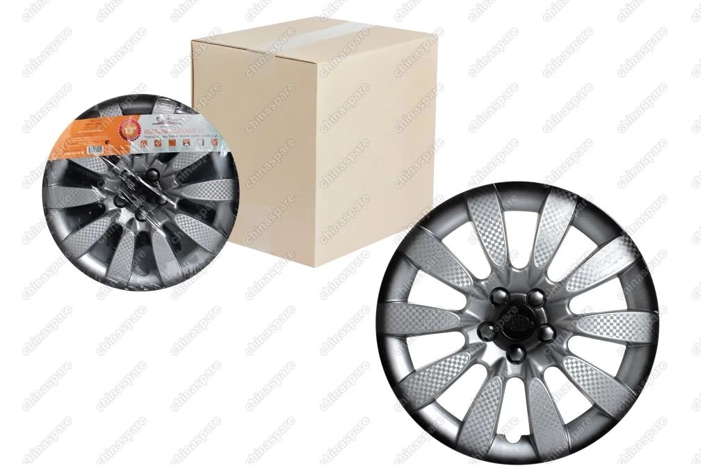 Колпаки колесные 13 дюймов Торнадо +, серебристо-черный, карбон