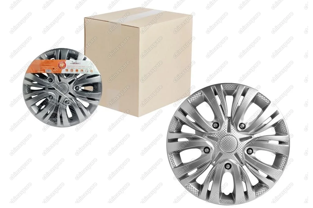 Колпаки колесные 14 дюймов Лион, серебристый, карбон