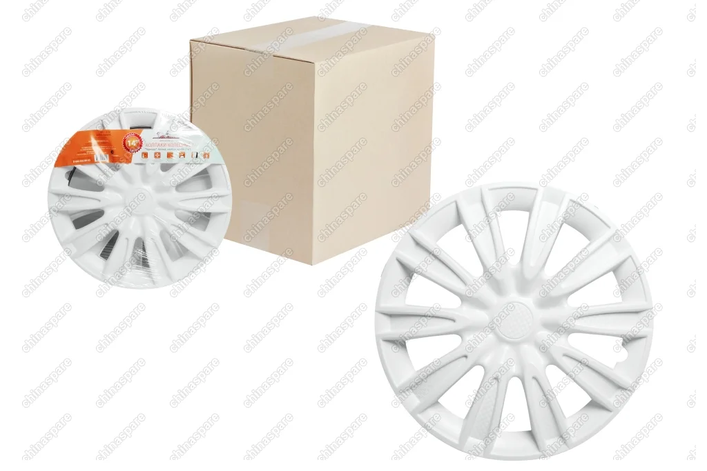 Колпаки колесные 14 дюймов Торнадо, белый, карбон