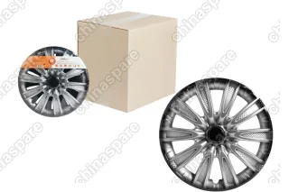 Колпаки колесные 15 дюймов Торнадо +, серебристо-черный, карбон