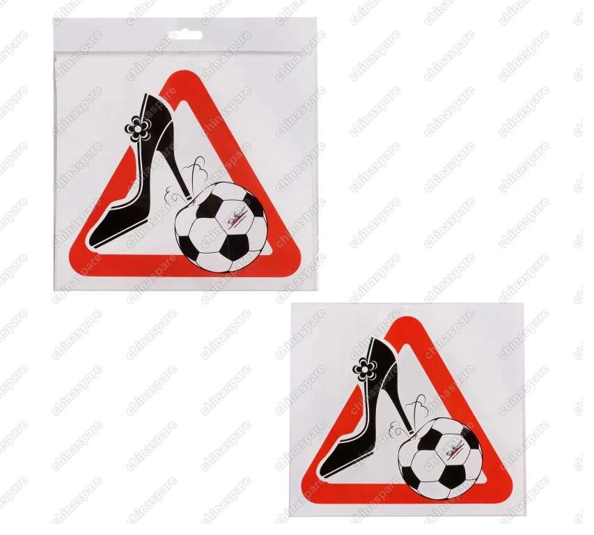 Знак Женщина за рулем, ЧМ 18, наружный, самоклеящийся (200*200 мм)