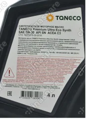 Масло моторное, Синтетическое, 4 л TANECO premium ultra eco synth 5W-30