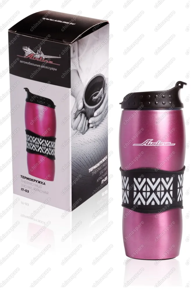 Термокружка 330 мл., красная