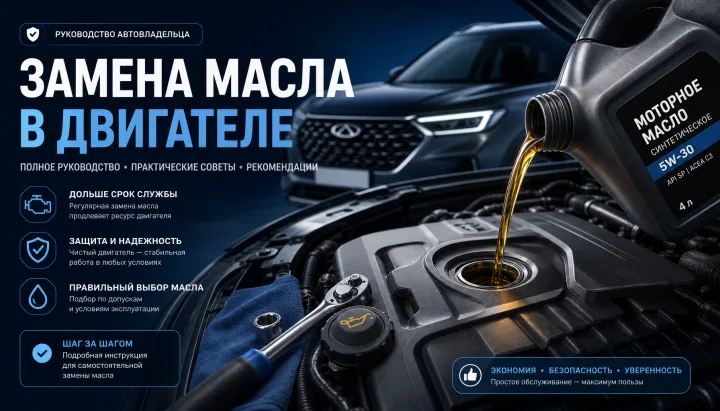 Chery Tiggo 7 Pro Max: замена масла, интервалы и подбор расходников