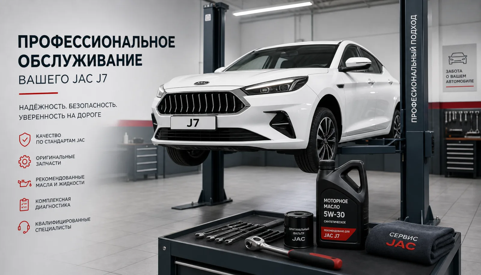 JAC J7: объёмы жидкостей, регламент ТО и подбор расходников