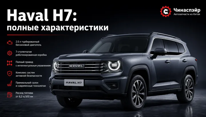 Haval H7 2025–2026: полные технические характеристики, габариты и комплектации