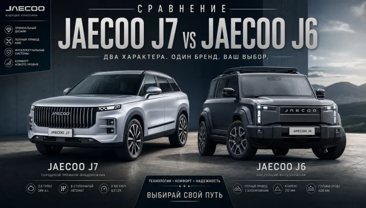 Jaecoo J7 или J6: что выбрать в 2026 году — сравнение и отличия