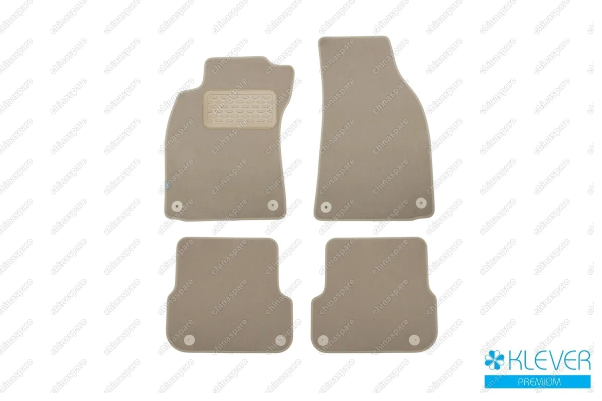 Коврики в салон Klever Premium AUDI A4 8E АКПП 2004-2008, сед., ун., 4 шт. (текстиль, бежевые)