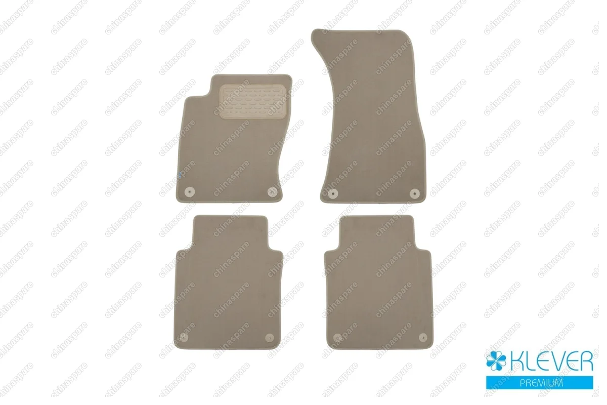 Коврики в салон Klever Premium AUDI A8 Long АКПП 2002-2009, сед., 4 шт. (текстиль, бежевые)