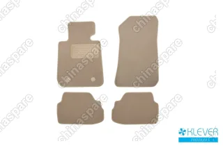 Коврики в салон Klever Premium BMW 1 3D E81 АКПП 2004-2011, хб., 4 шт. (текстиль, бежевые)