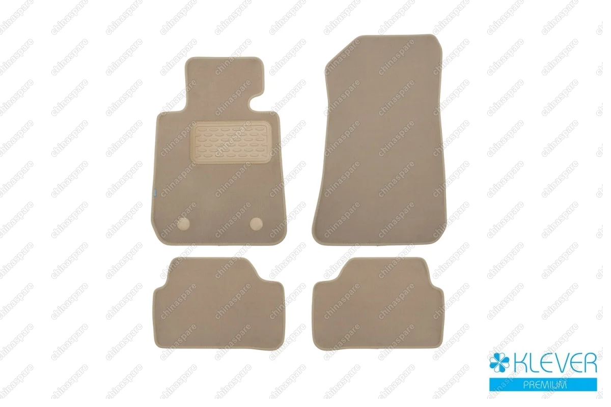 Коврики в салон Klever Premium BMW 1 5D E87 АКПП 2004-2011, хб., 4 шт. (текстиль, бежевые)