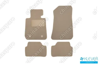 Коврики в салон Klever Premium BMW 1 5D E87 АКПП 2004-2011, хб., 4 шт. (текстиль, бежевые)