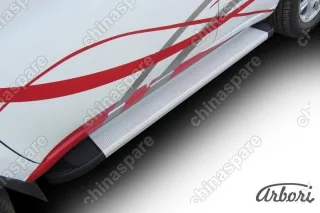 Комплект алюминиевых порогов Arbori Optima Silver 1600 для CHERY Tiggo FL 2013-2016