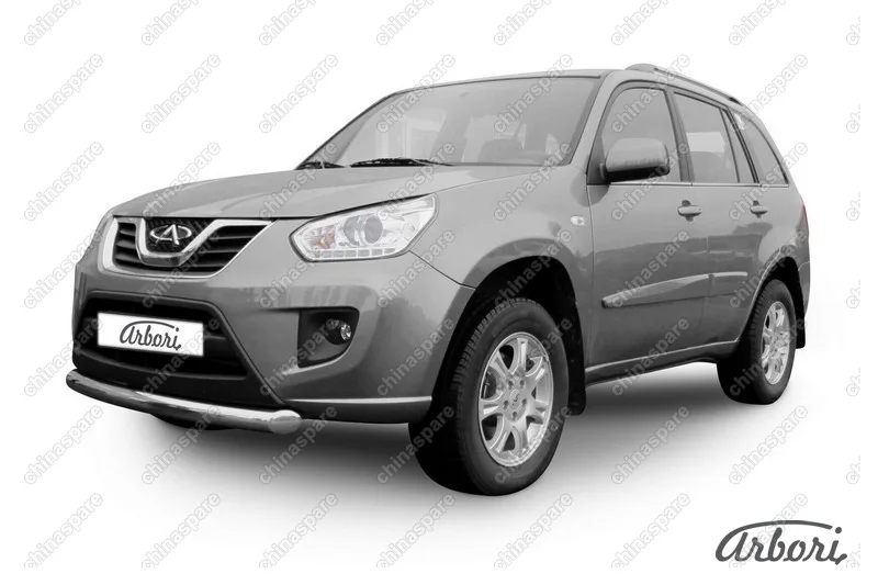Защита переднего бампера d76 Arbori нерж. сталь для CHERY Tiggo FL 2013-2016