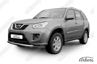 Защита переднего бампера d76 Arbori нерж. сталь для CHERY Tiggo FL 2013-2016
