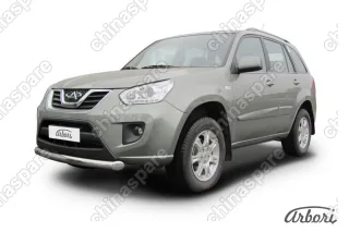 Защита переднего бампера d76 Arbori нерж. сталь для CHERY Tiggo FL 2013-2016