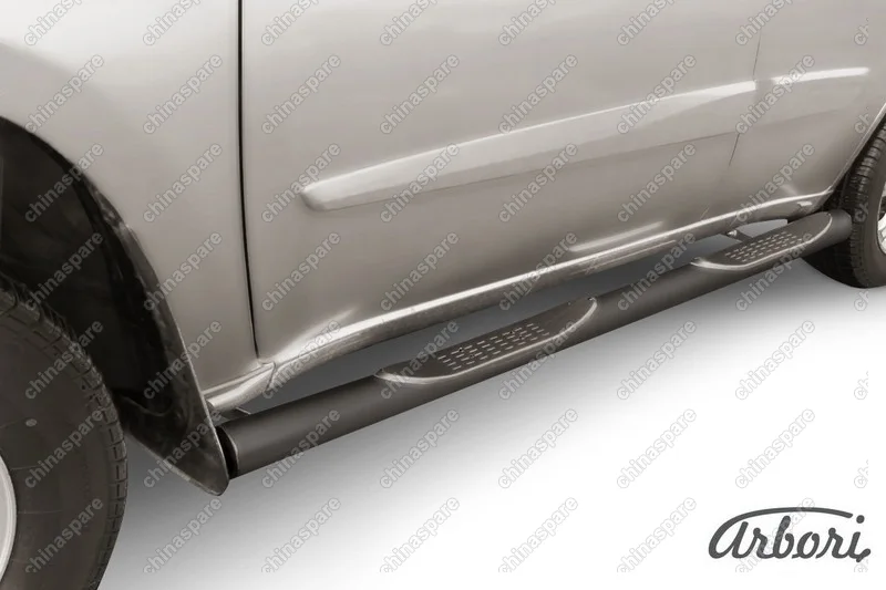Защита порогов d76 с проступями Arbori черн. для CHERY Tiggo FL 2013-2016