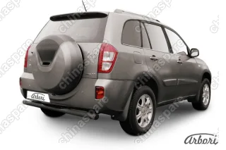 Защита заднего бампера d76 с проступями Arbori черн. для CHERY Tiggo FL 2013-2016