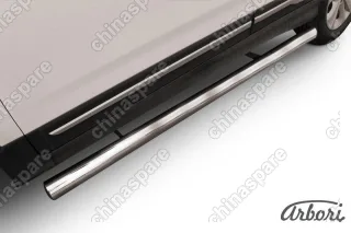 Защита порогов d76  Arbori нерж. сталь для CHERY Tiggo 5 2014-нв