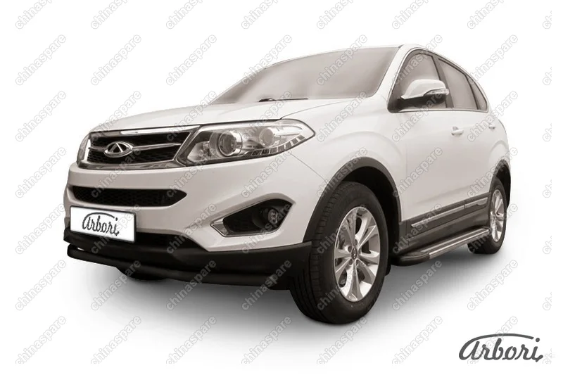 Защита переднего бампера d57 Arbori черн. для CHERY Tiggo 5 2014-нв