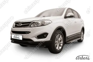 Защита переднего бампера d57 Arbori черн. для CHERY Tiggo 5 2014-нв