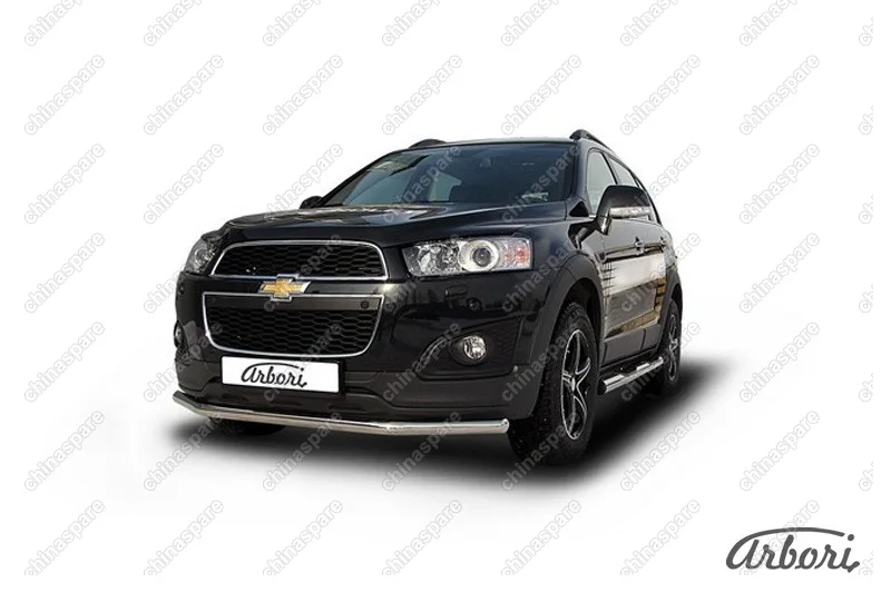 Защита переднего бампера d57 Arbori нерж. сталь для CHEVROLET Captiva 2013-2016