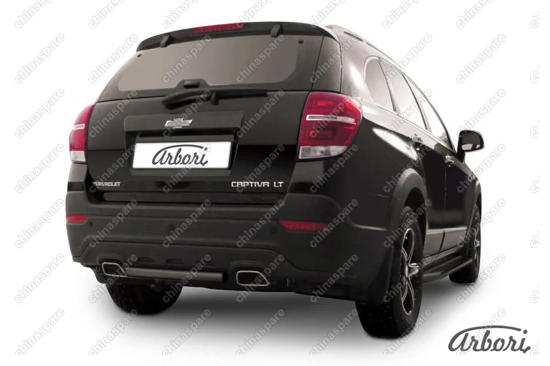 Защита заднего бампера d57 короткая Arbori черн. для CHEVROLET Captiva 2013-2016