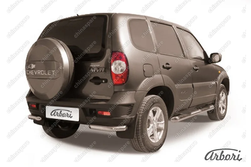 Уголки d57 Arbori нерж. сталь для Chevrolet NIVA 2010-нв