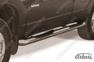 Защита порогов d76 с проступями  Arbori нерж. сталь для Chevrolet NIVA 2010-нв