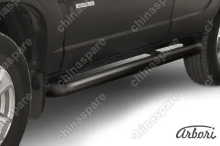 Защита порогов d76 труба  Arbori черн. для Chevrolet NIVA 2010-нв