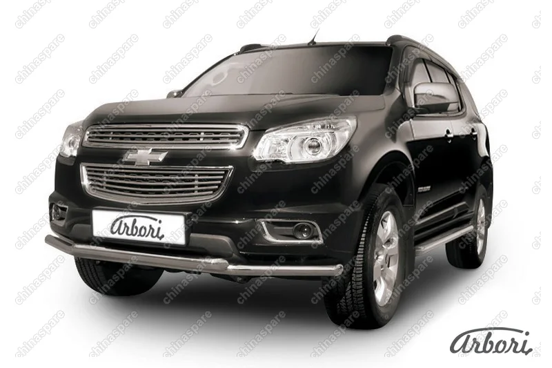 AFZDACHTB1204 Защита переднего бампера d57+d57 двойная Arbori нерж. сталь для CHEVROLET Trailblaizer 2012-2016