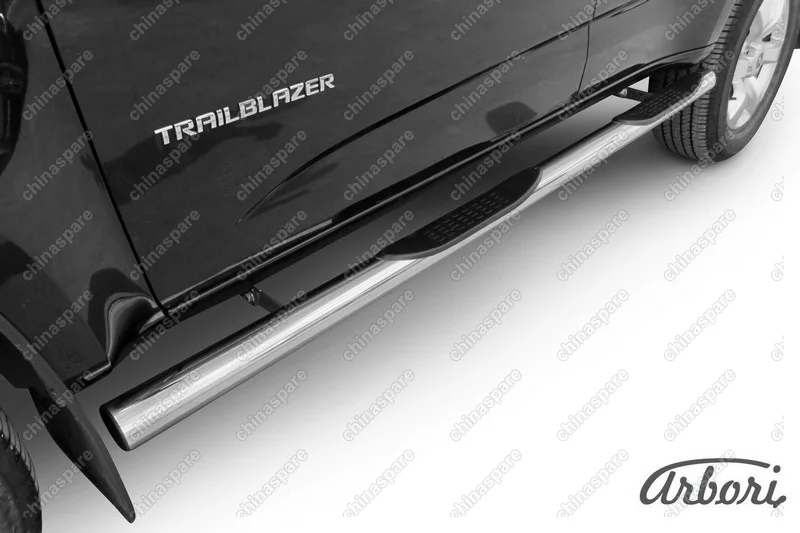 AFZDACHTB1207 Защита порогов d76 с проступями Arbori нерж. сталь для CHEVROLET Trailblaizer 2012-2016