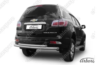 AFZDACHTB1210 Защита заднего бампера d76+d57 двойная  Arbori нерж. сталь для CHEVROLET Trailblaizer 2012-2016