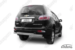 AFZDACHTB1212 Защита заднего бампера d57+d42 двойная Arbori нерж. сталь для CHEVROLET Trailblaizer 2012-2016