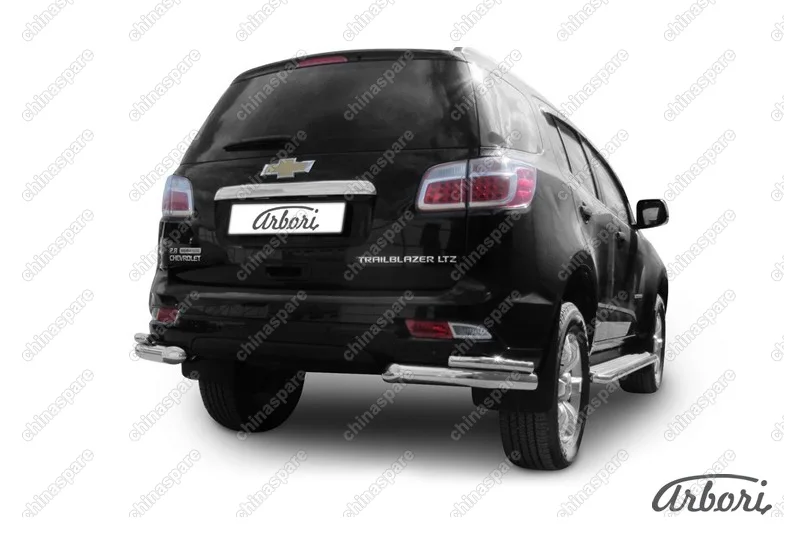 AFZDACHTB1214 Уголки d76+d42 двойные Arbori нерж. сталь для CHEVROLET Trailblaizer 2012-2016
