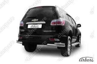 AFZDACHTB1214 Уголки d76+d42 двойные Arbori нерж. сталь для CHEVROLET Trailblaizer 2012-2016