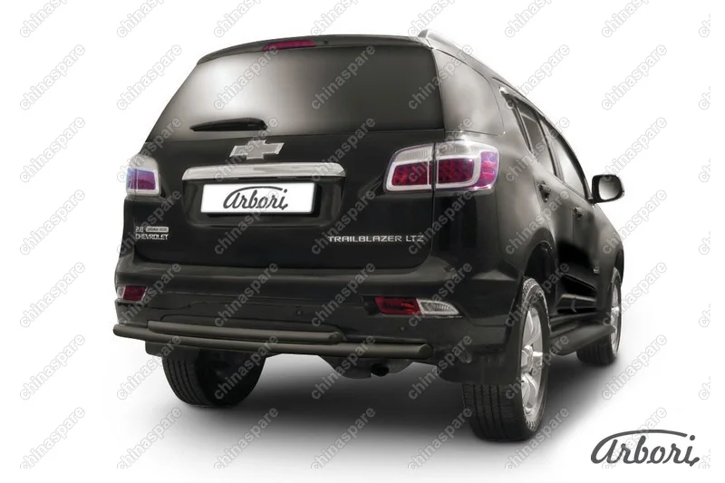 AFZDACHTB1212B Защита заднего бампера d57+d42 двойная Arbori черн. для CHEVROLET Trailblaizer 2012-2016