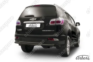 AFZDACHTB1212B Защита заднего бампера d57+d42 двойная Arbori черн. для CHEVROLET Trailblaizer 2012-2016