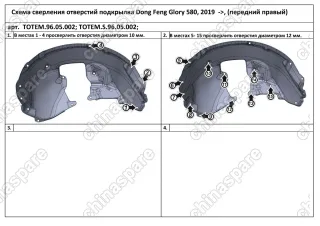 TOTEM9605002 Подкрылок DONG FENG Glory 580, 2019->, кроссовер (передний правый)
