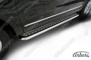 AFZDAFEX07 Защита порогов d57 с листом  Arbori нерж. сталь для Ford EXPLORER 2012-2015