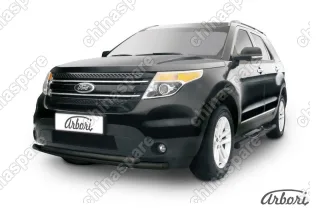 AFZDAFEX03B Защита переднего бампера d57+d57 двойная  Arbori черн. для Ford EXPLORER 2012-2015