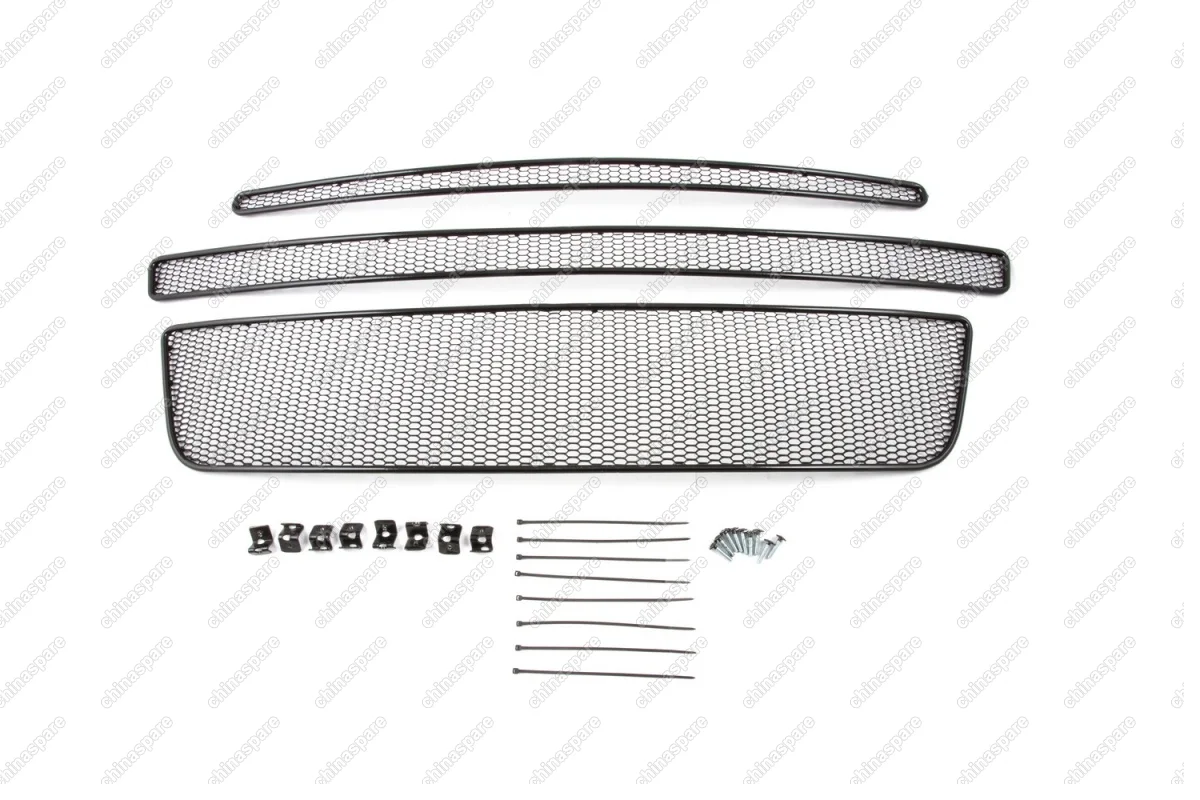 1171615201 Сетка на бампер внешняя для FORD Explorer 2015-2018, 3 шт., черн., 20 мм (сота), для автомобилей без камеры