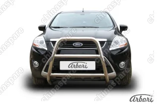 AFZDAFKG01 Кенгурятник d57 высокий  с двумя перемычками Arbori нерж. сталь для Ford KUGA 2008-2012