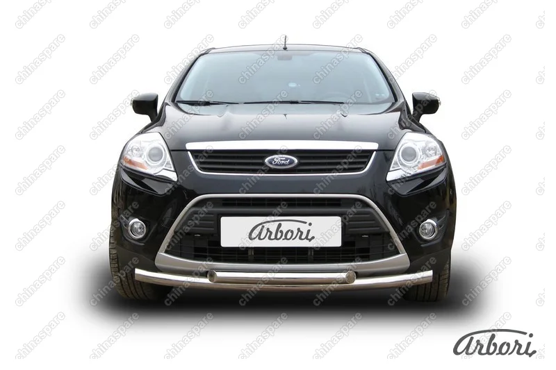 AFZDAFKG05 Защита переднего бампера d57+d57 двойная  Arbori нерж. сталь для Ford KUGA 2008-2012