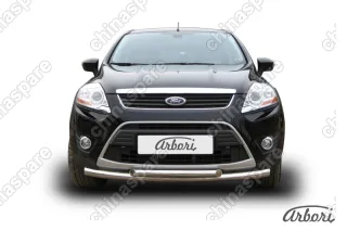AFZDAFKG05 Защита переднего бампера d57+d57 двойная  Arbori нерж. сталь для Ford KUGA 2008-2012