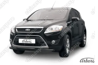 AFZDAFKG05B Защита переднего бампера d57+d57 двойная  Arbori черн. для Ford KUGA 2008-2012